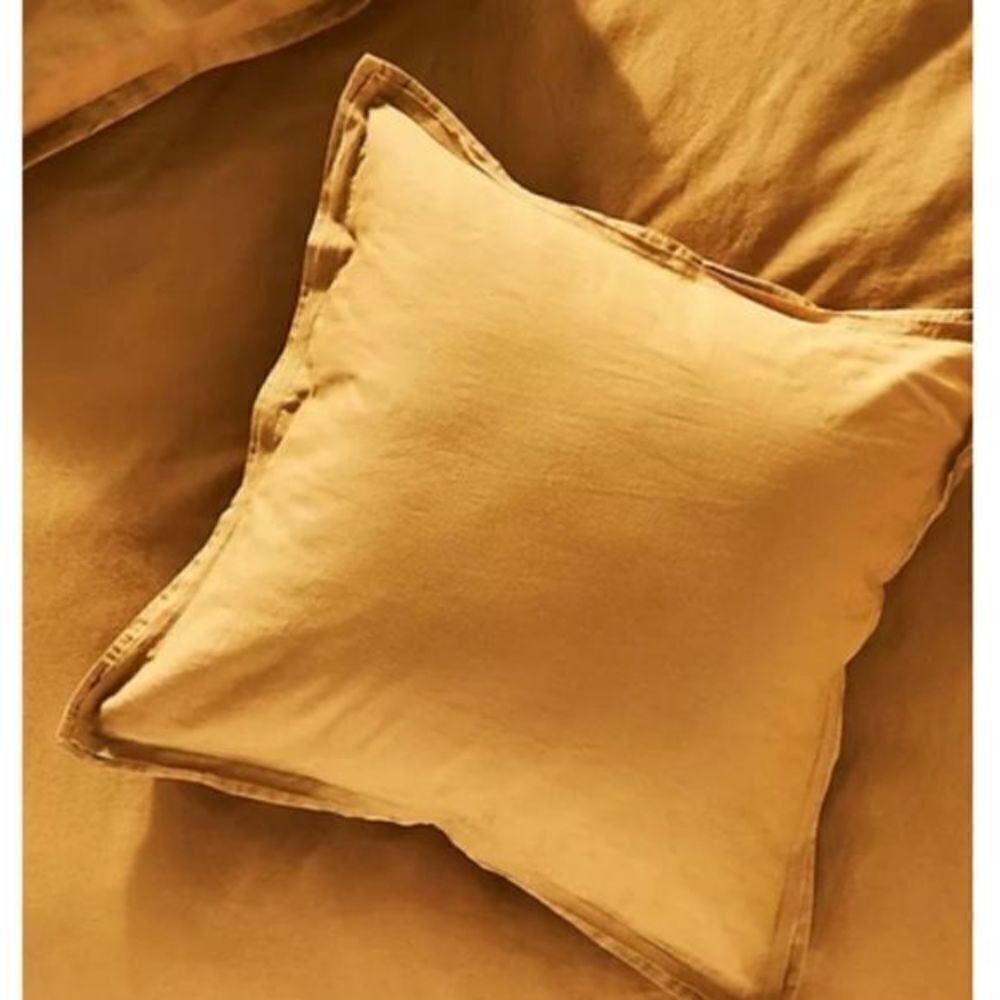 Anthropologie Relaxed Cotton Euro Sham Gold New